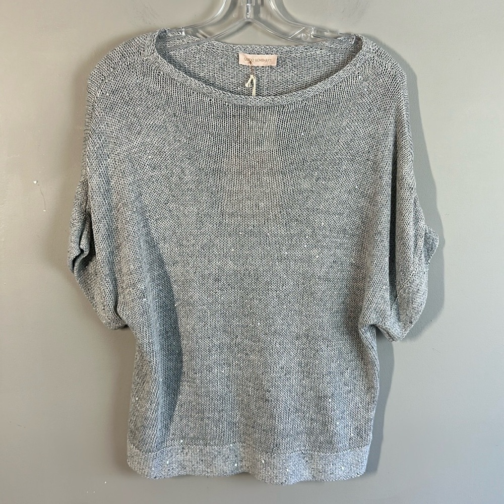 Nwt Guido Lombardi Gray Linen Blend Sweater Size S